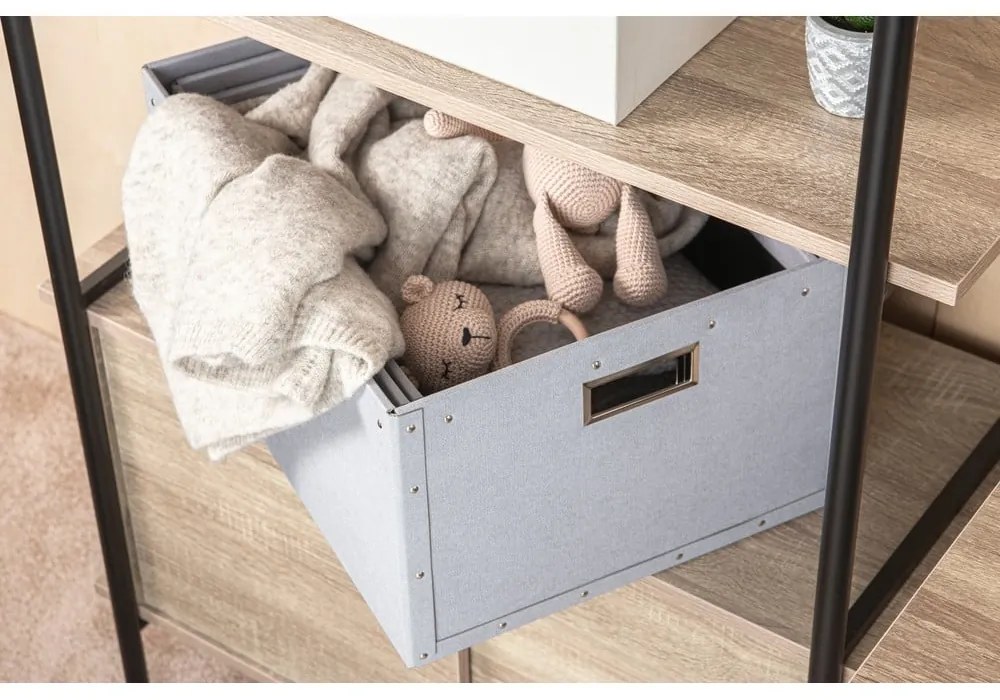Világosszürke karton tárolódoboz szett 3 db-os Ture – Bigso Box of Sweden