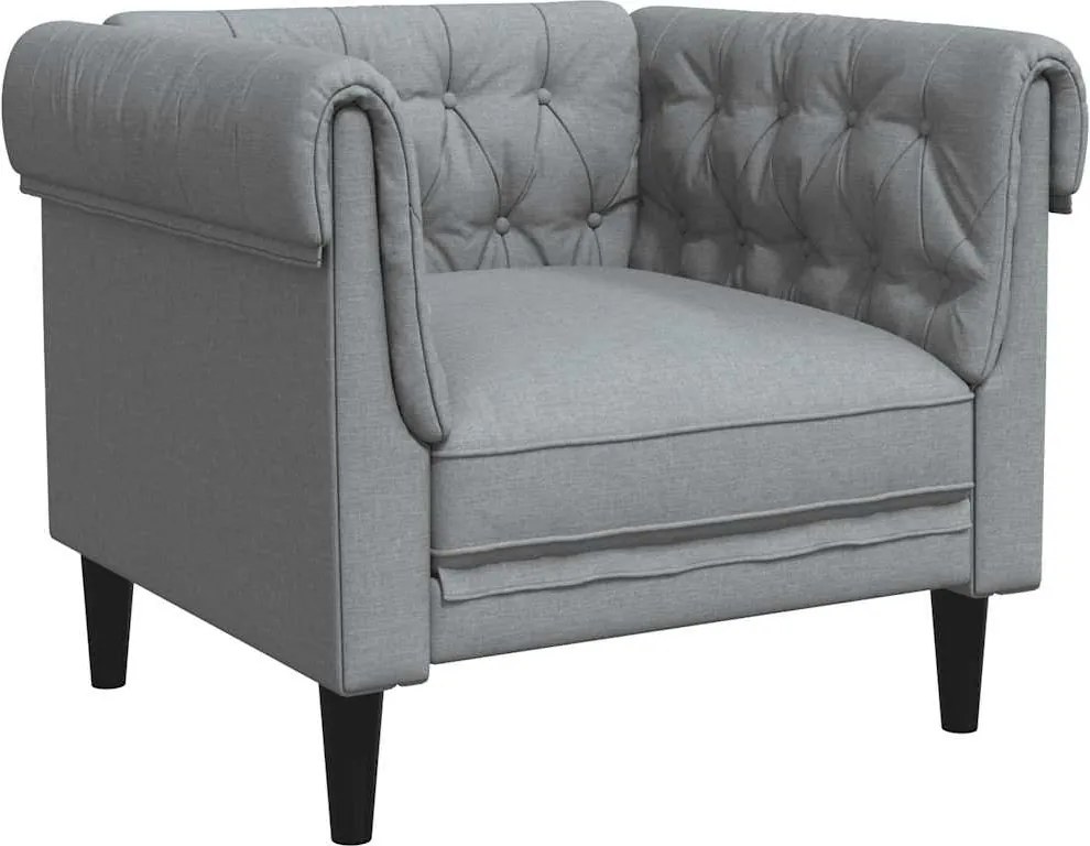 vidaXL világosszürke szövet Chesterfield kanapé
