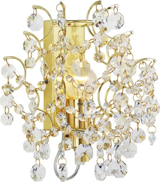 MARKSLÖJD 106545 SOFIERO Kristály Fali Lámpa Sárgaréz, Átlátszó E14 IP20