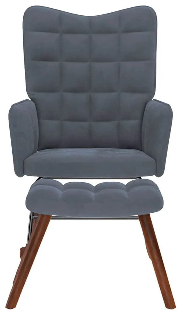 sötétszürke bársony hintaszék ülőkével