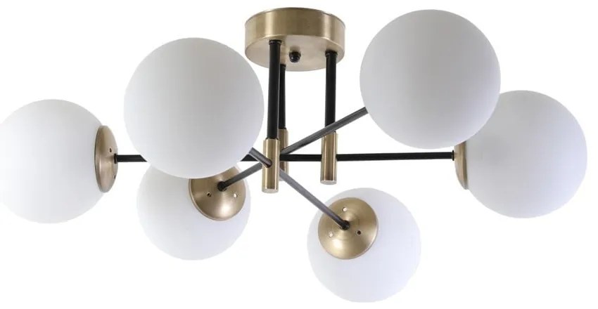 Fehér-aranyszínű mennyezeti lámpa üveg búrával ø 15 cm Dolunay – Opviq lights