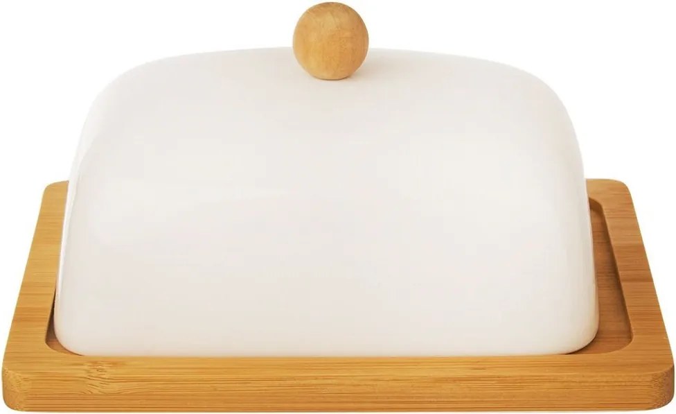 Bambusz Porcelán vajtartó konyhai tároló doboz