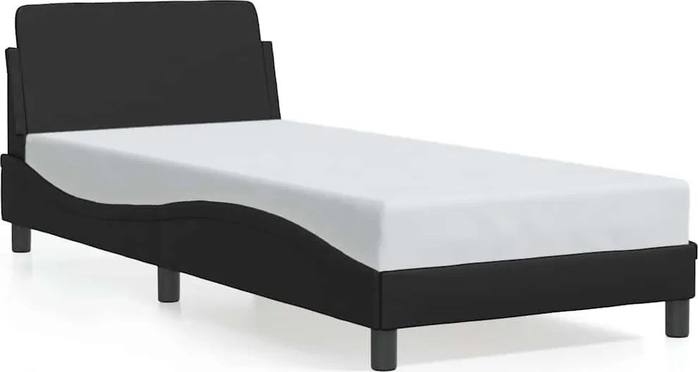 vidaXL fekete műbőr ágykeret Dover 90x200 cm