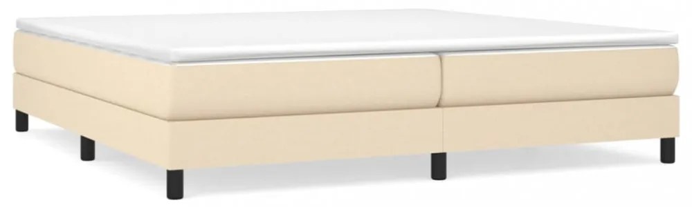 krémszínű szövet rugós ágykeret 200 x 200 cm