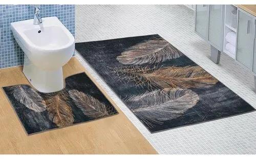 Bellatex Tollas fürdőszobai szőnyegkészlet, 3D, 60 x 100 cm, 60 x 50 cm