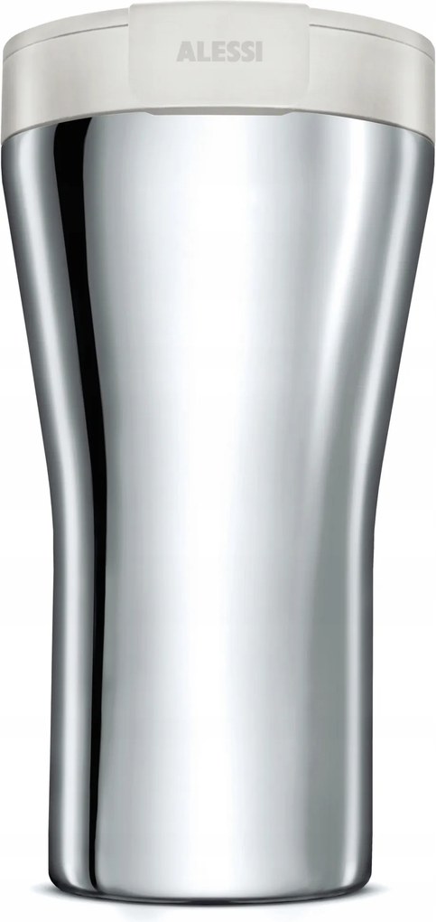 Alessi Caffa thermo bögre polírozott acélból 400 ml Fehér