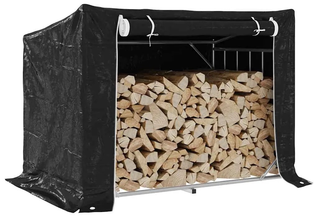 Tűzifa állvány esővédővel 150,5x100,5x110,5 cm horganyzott acél