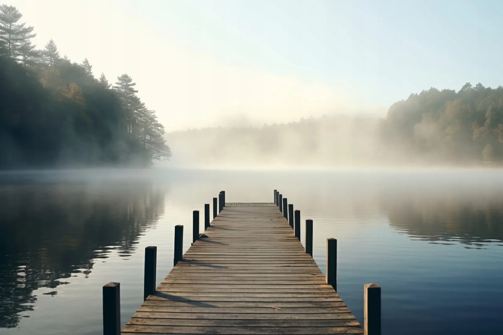 Poszter 91,5x61cm Reggeli csend a vízparton