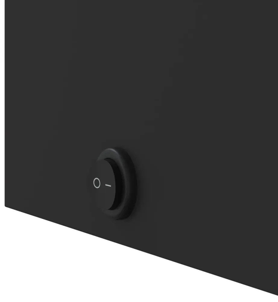 fekete tükrös fürdőszobaszekrény LED-del 60 x 13 x 52 cm