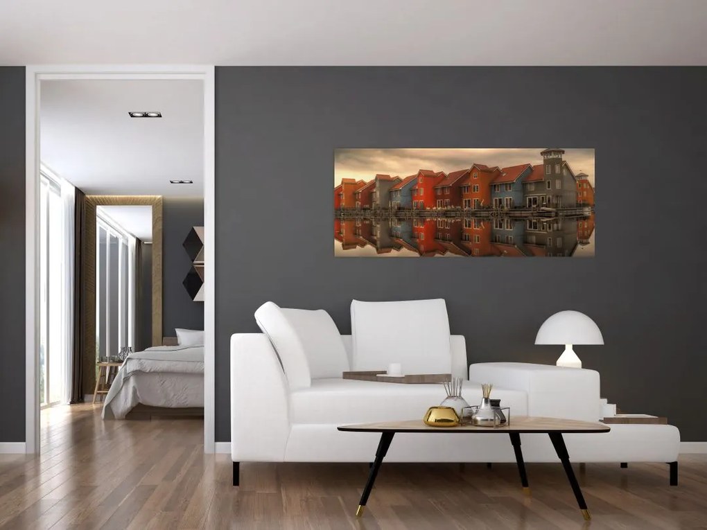 Színes házak képe (120x50 cm)