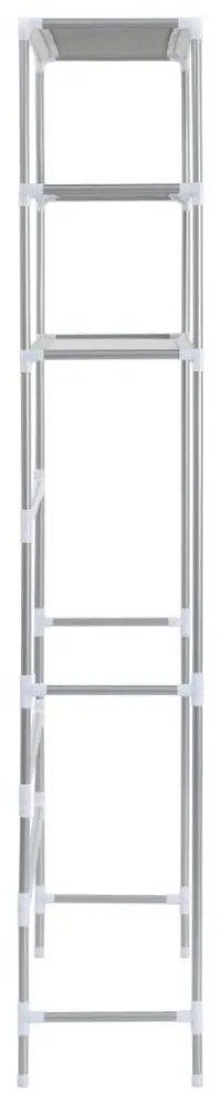 3-szintes ezüstszínű alumínium tárolóállvány 69 x 28 x 169 cm