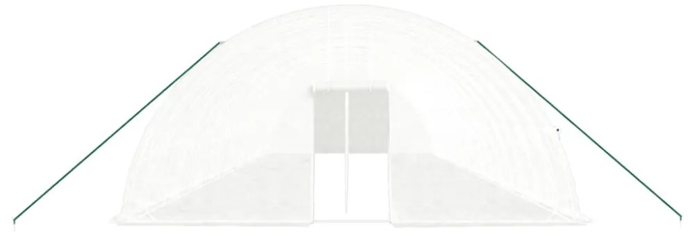 fehér acélvázas melegház 108 m² 18x6x2,85 m