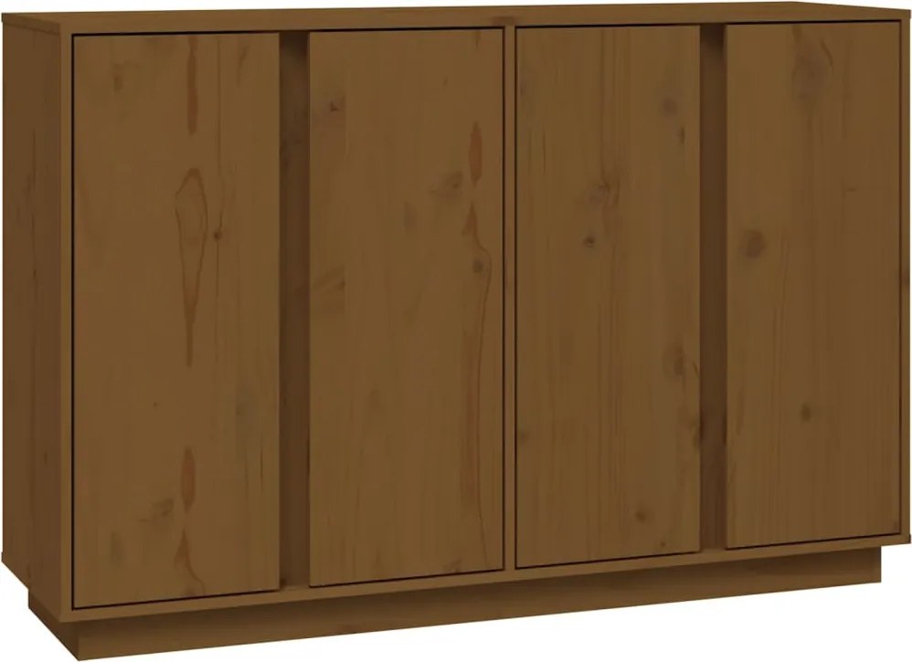 vidaXL mézbarna tömör fenyőfa tálalószekrény 120x35x80 cm