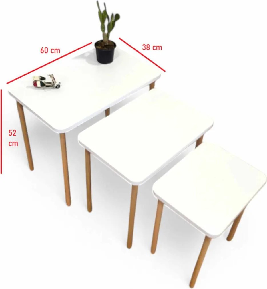 Dohányzóasztal, fehér, 60 cm – Peka0015-S