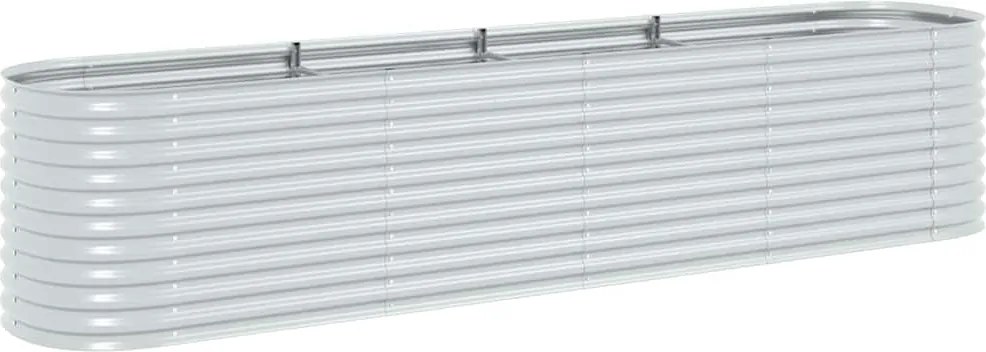 vidaXL ezüstszínű horganyzott acél kerti magaságyás 400 x 80 x 81 cm