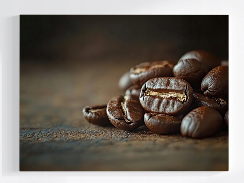 Vászonkép Canvas Kávébab Arabica Robusta Makro Ital Cafe 100x75