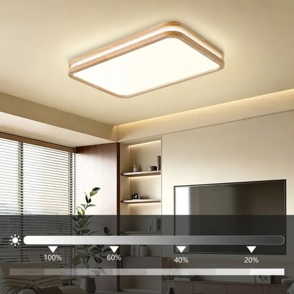 BRILAGI - LED dimmelhető lámpatest MOLINA SQUARE LED/54W/230V tölgy 60x40 cm + távirányító