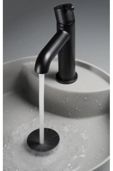 Deante CQS_SU4B-Pultba építhető mosdó csaplyukkal SILIA Ø 36 cm gránit/metál szürke