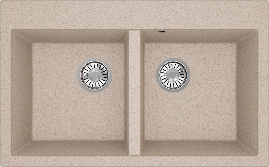 Gránit Mosogató függesztett mosogató Martel 2K kétrekeszes bézs 85 x 50 cm