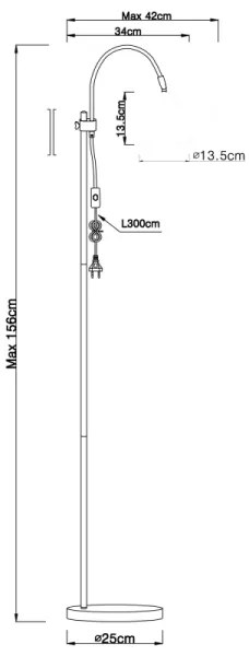 GLOBO 24857S - Állólámpa ARCHIBALD 1xE14/40W/230V