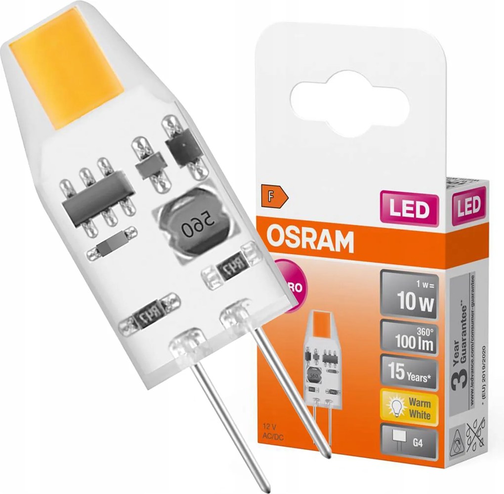 Led izzó Kapszula G4 1W 10W 100lm 2700K Meleg 12V 300° Led Pin Osram