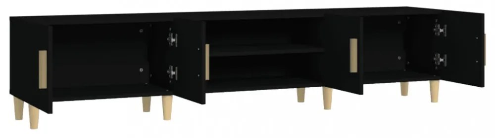 fekete szerelt fa TV-szekrény 180 x 31,5 x 40 cm