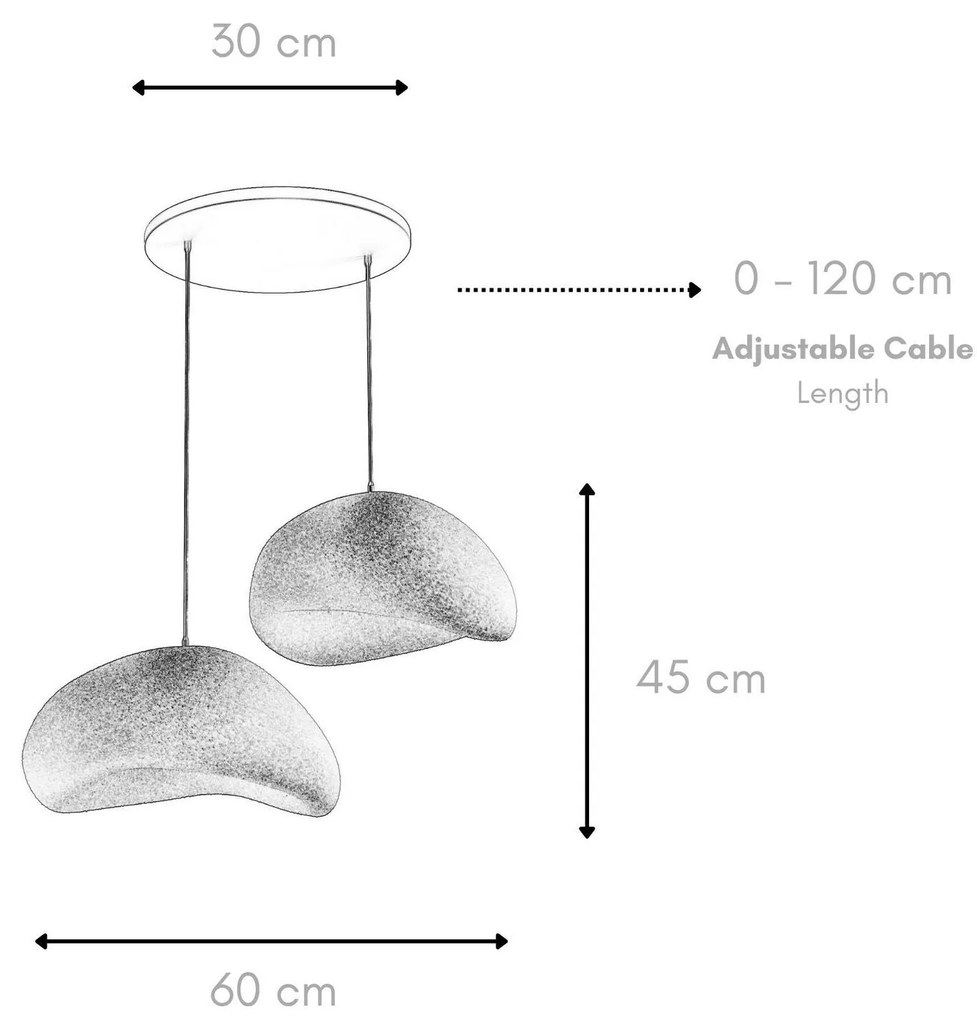 Függőlámpa - Wabi Sabi Grainbeams - Fehér