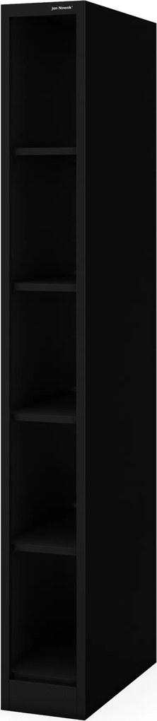 Keskeny fém irattároló polc dokumentumokhoz fekete: TIM 250 x 1950 x 600 mm