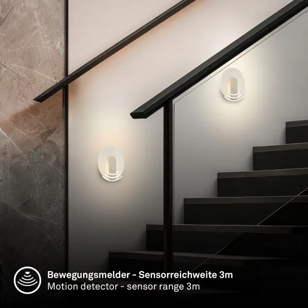 Briloner 3889012 - TARO újratölthető LED fali lámpa érzékelővel 2,5W/5V 1800 mAh matt