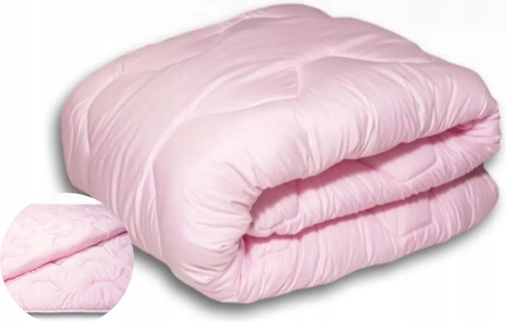 Egész Éves Paplan 180X200CM Rózsaszín Meleg Bolyhos Antiallergén Prémium