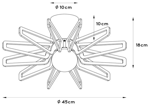 Lucide 77184/45/31 - Mennyezeti lámpa ZIDANE 1xE27/15W/230V fehér/barna