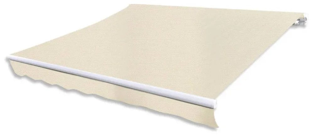 kézi működtetésű összecsukható napellenző, krémszínű, 300 cm