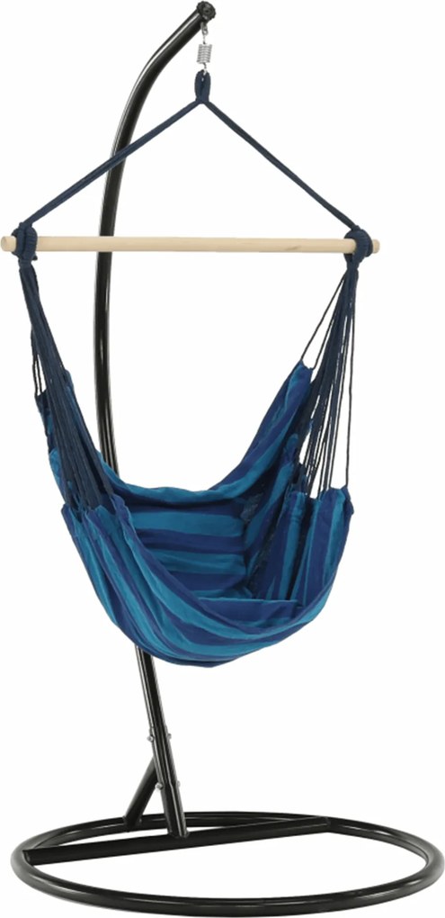Függő hintafotel állvány nélkül, kék, NIKOLO NEW