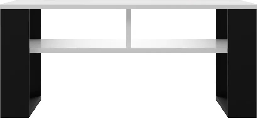 2P dohányzóasztal, fehér-fekete