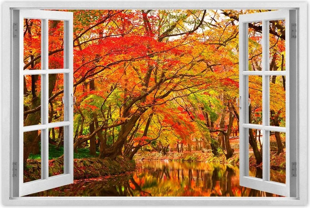 Poszterek 90x60 Őszi tájkép folyóval