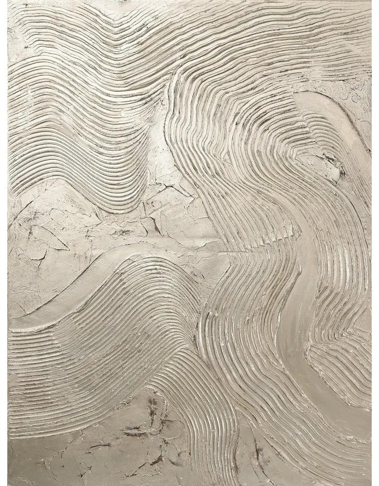 Kézzel festett kép 88x118 cm Metallic Silver – Malerifabrikken