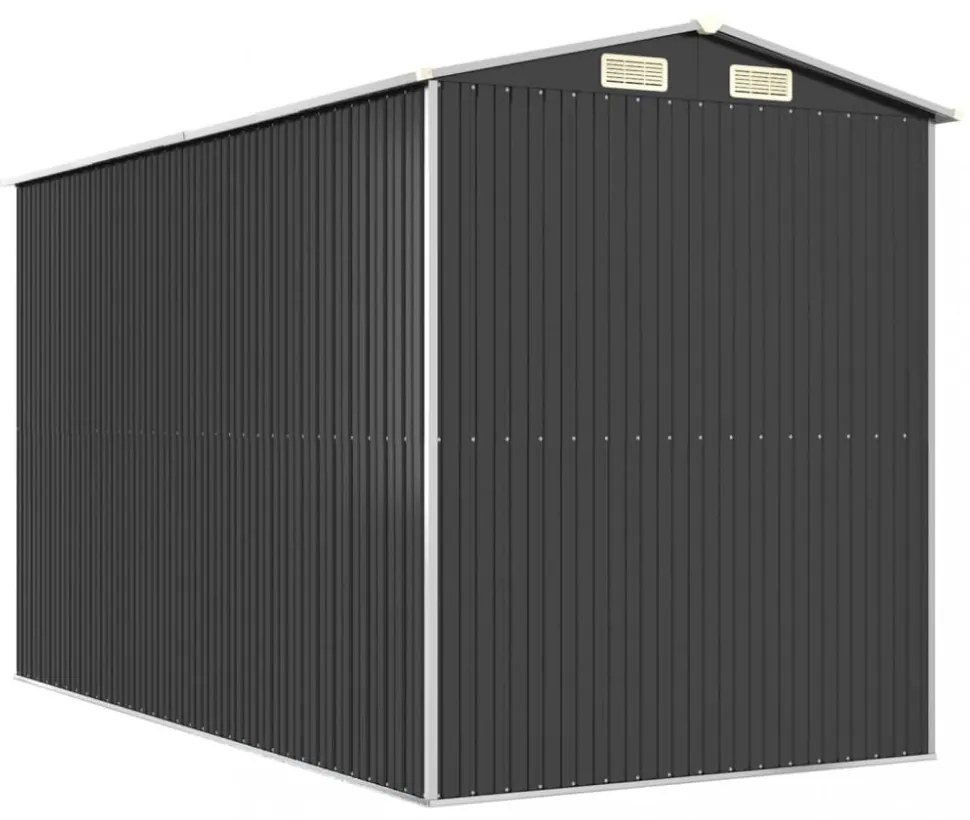 antracitszürke horganyzott acél kerti fészer 192 x 357 x 223 cm