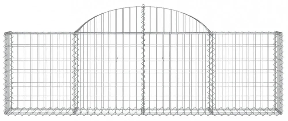 vidaXL 8 db íves horganyzott vas gabion kosár 200x30x60/80 cm