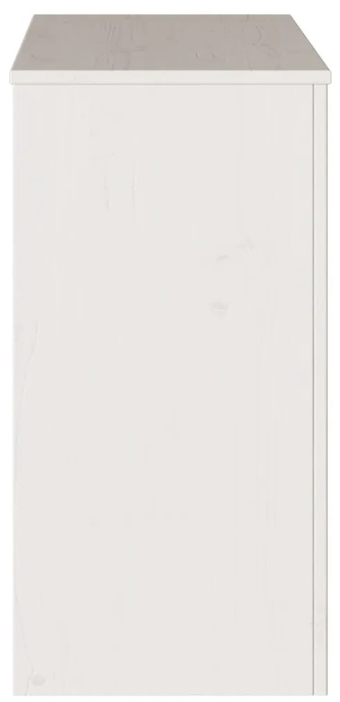 Konzolasztal "DRAMMEN" Fehér 89,5x37x73 cm Szilárd Fenyőfa