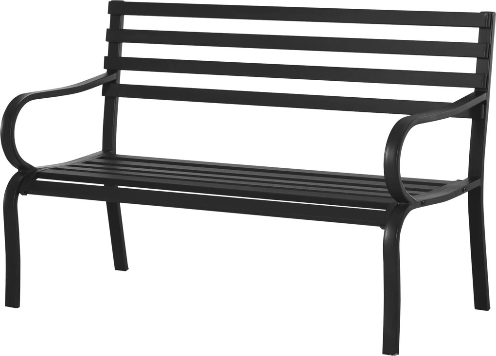 Outsunny 2-Személyes Kerti Pad 240kg Teherbírású Kerti Bútor Kültéri és Beltéri Használatra 127 x 58 x 82 cm Fekete | Aosom