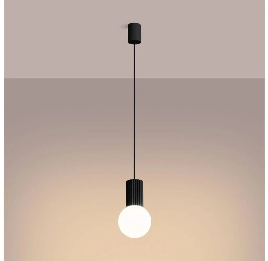 Sollux Sollux SL.1714 - Csillár zsinóron HALO 1xG9/8W/230V átm. 12 cm fekete SLX1427