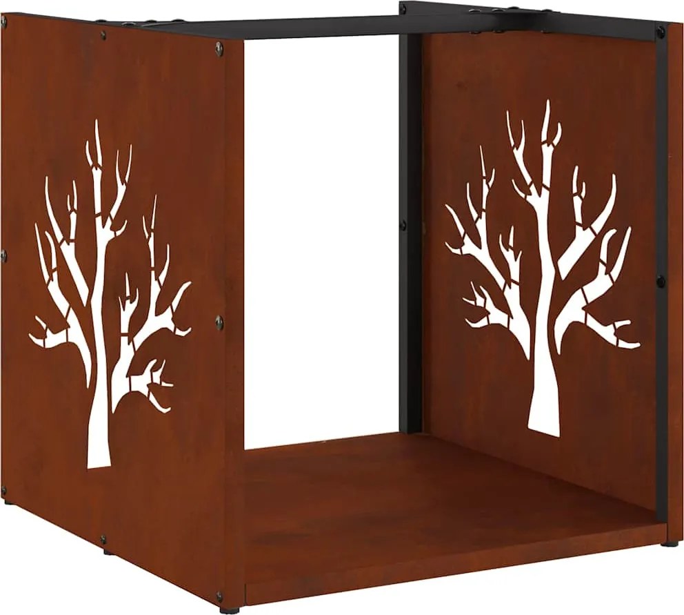 vidaXL tűzifa állvány 40x40x40 cm időjárásálló acélból