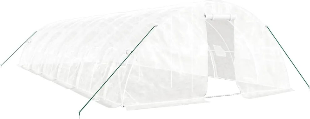 vidaXL fehér acélvázas melegház 60 m² 12 x 5 x 2,3m