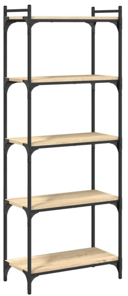 5 szintes sonoma tölgy szerelt fa könyvespolc 60 x 30 x 154 cm