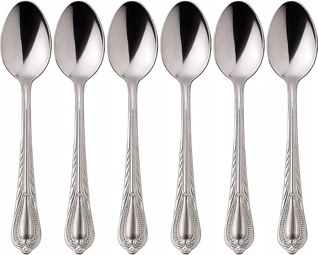 6DB-OS Étkezési Kanál Szett Rozsdamentes Acél Elegáns Polírozott