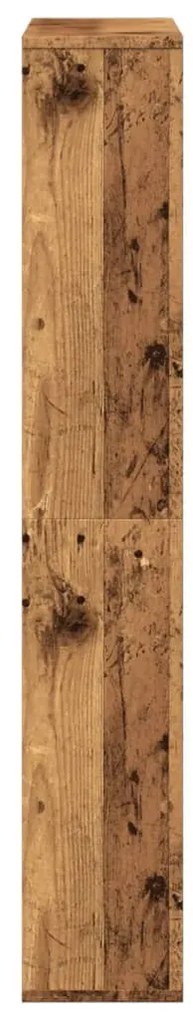 antik fa színű szerelt fa könyvszekrény 72 x 20 x 120 cm