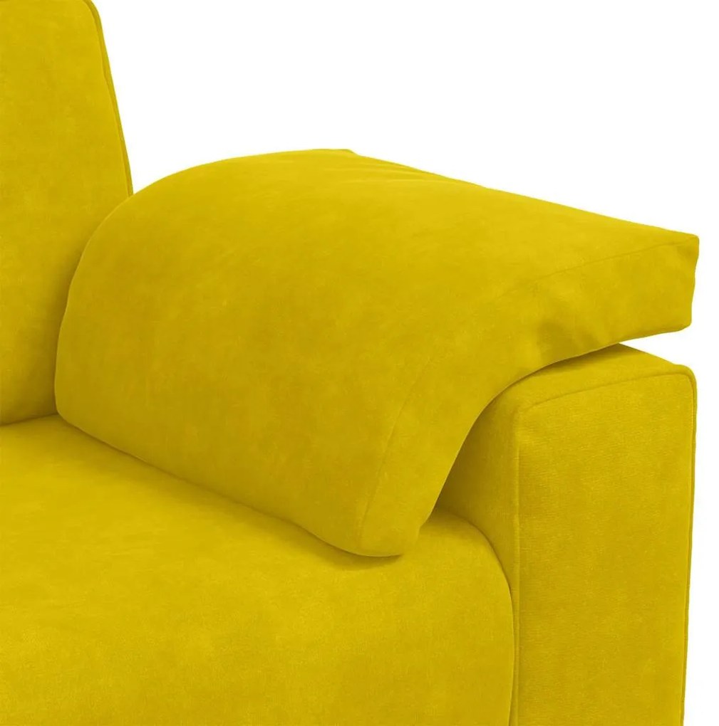 sárga bársony loveseat kanapé 120 cm