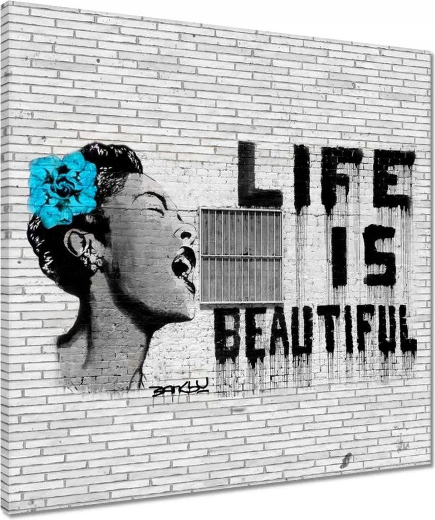Vászonkép 50x50 Banksy Life is beautiful