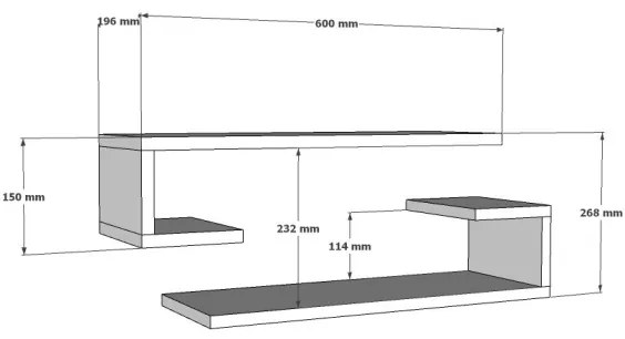 KÉSZLET 2x Fali polc ELDO fehér
