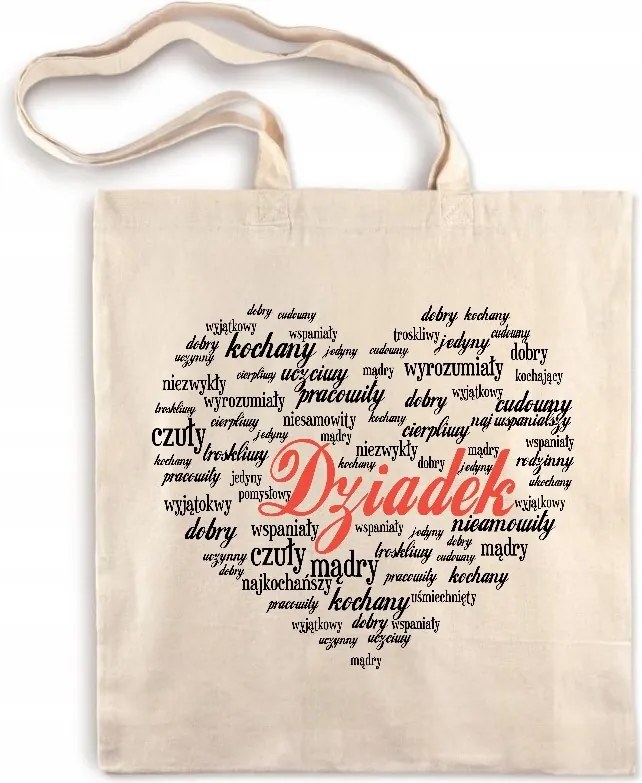 Ajándék Nagypapának Nyomott mintás bevásárlótáska 38x42 Ecru 145g Ajándék